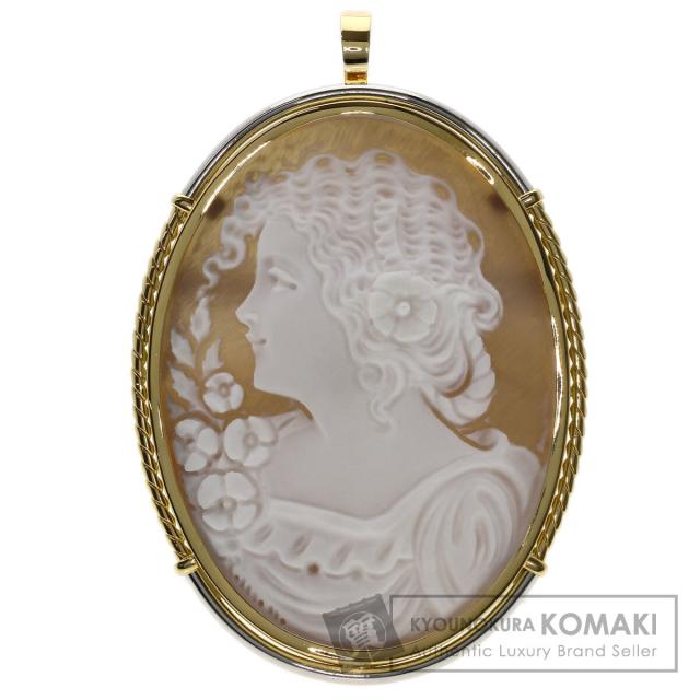 セレクトジュエリー SELECT JEWELRY カメオ ブローチ K18イエローゴールド PT900 中古