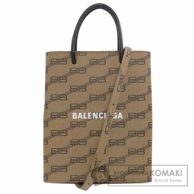 バレンシアガ BALENCIAGA 693805 BBモノグラム 2WAY ハンドバッグ PVC レディース 中古