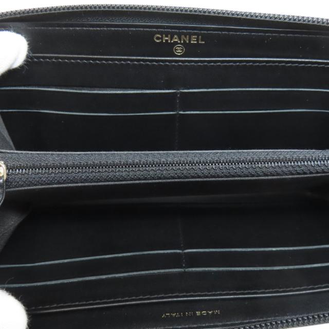 シャネル CHANEL ラウンドファスナー ココマーク ゴールド金具 長財布（小銭入れあり） 中古_4