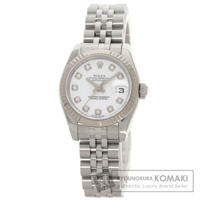 ロレックス ROLEX 179174G デイトジャスト 10P ダイヤモンド 腕時計 ステンレススチール SS 中古
