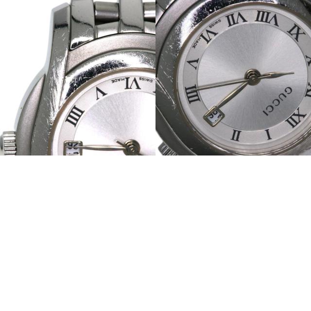 グッチ GUCCI 5500L ラウンドフェイス 腕時計 ステンレススチール SS レディース 中古