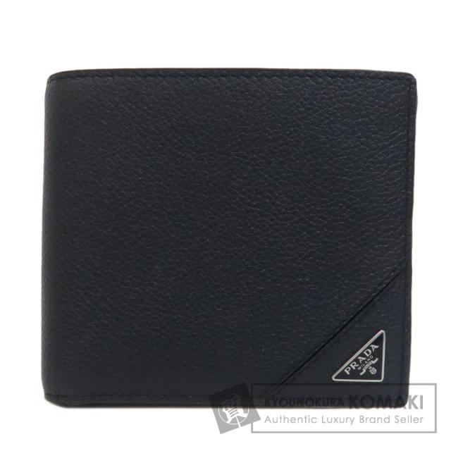 【現行★未使用級】プラダ 二つ折り財布 小銭入れ付 三角ロゴ 2MO738 プラダ PRADA 2MO738 ロゴ金具 二つ折り財布（小銭入れあり