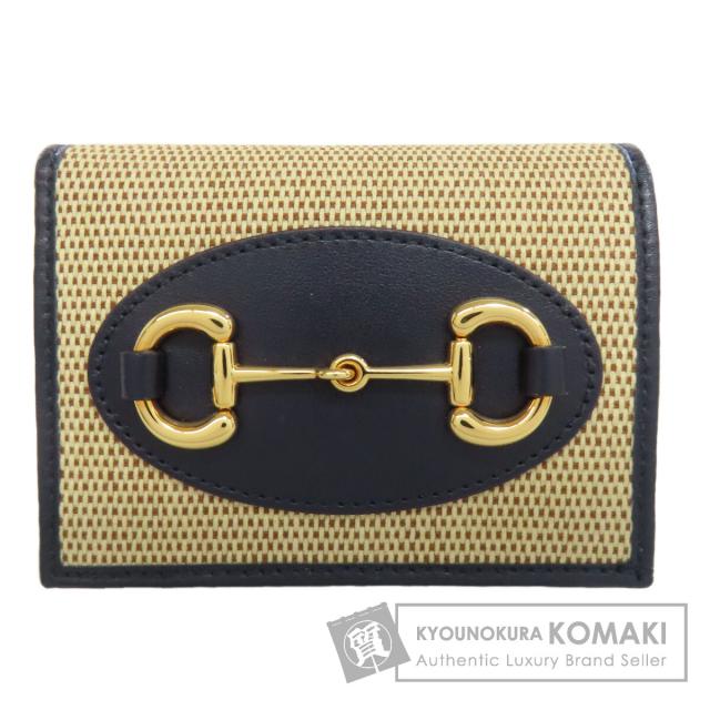 グッチ GUCCI 621887  ホースビット  二つ折り財布（小銭入れあり） キャンバス レディース  中古