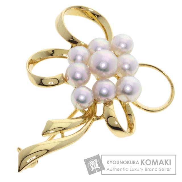 ミキモト MIKIMOTO パール 真珠 ブローチ K18イエローゴールド レディース 中古