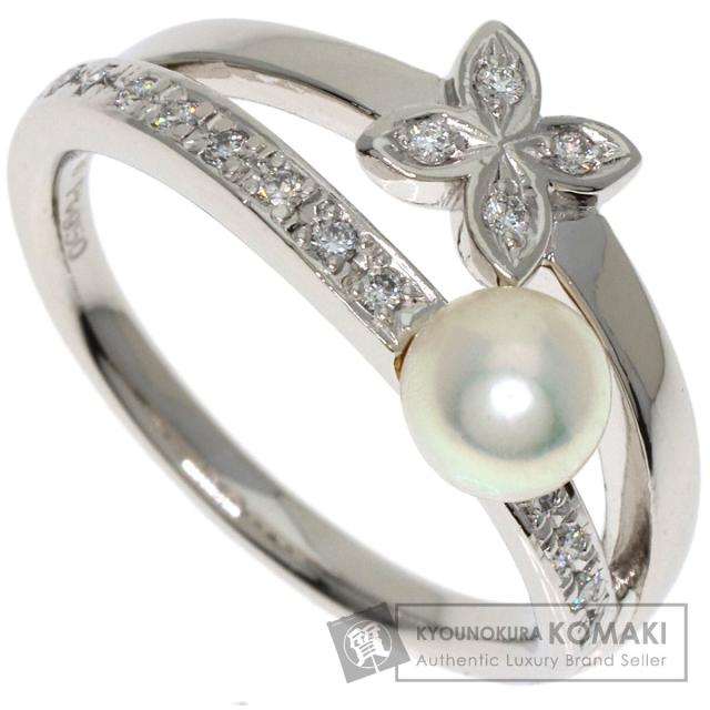ミキモト MIKIMOTO パール 真珠 ダイヤモンド リング・指輪 プラチナ 