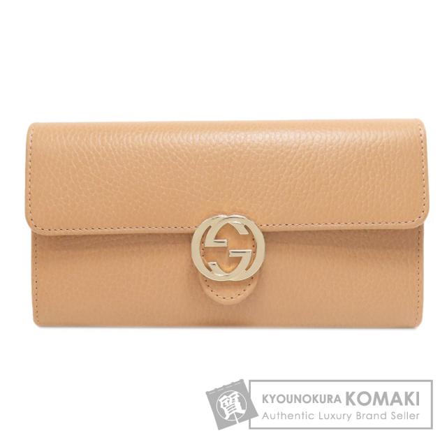 グッチ GUCCI 615524  インターロッキングG アウトレット  長財布（小銭入れあり） レザー 中古