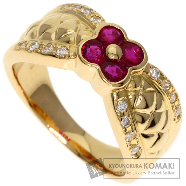 タサキ TASAKI  ルビー ダイヤモンド  リング・指輪 K18イエローゴールド レディース  中古
