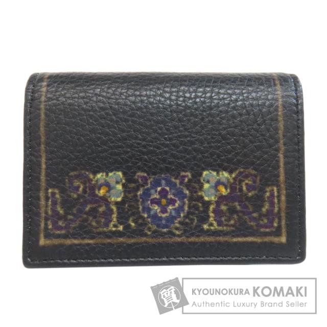 エトロ ETRO フラワーモチーフ カードケース レザー レディース 中古