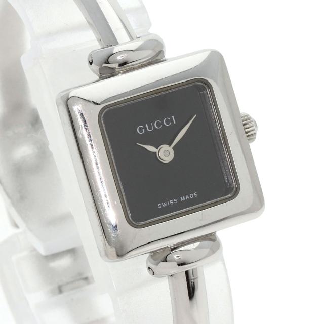 グッチ GUCCI 1900L スクエアフェイス 腕時計 ステンレススチール SS レディース 中古