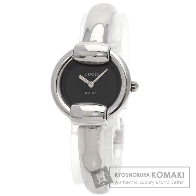グッチ GUCCI 1400L ラウンドフェイス 腕時計 ステンレススチール SS レディース 中古