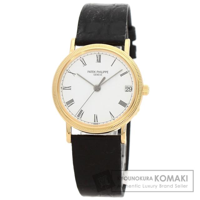 パテックフィリップ PATEK PHILIPPE 3802/200J-001  カラトラバ  腕時計 K18イエローゴールド 革   中古