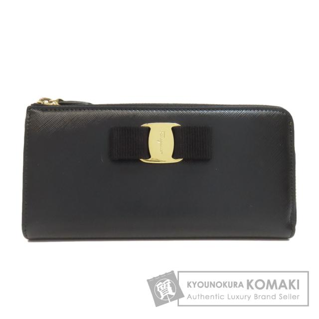 サルヴァトーレフェラガモ Salvatore Ferragamo  ヴァラリボン  長財布（小銭入れあり） レザー 中古