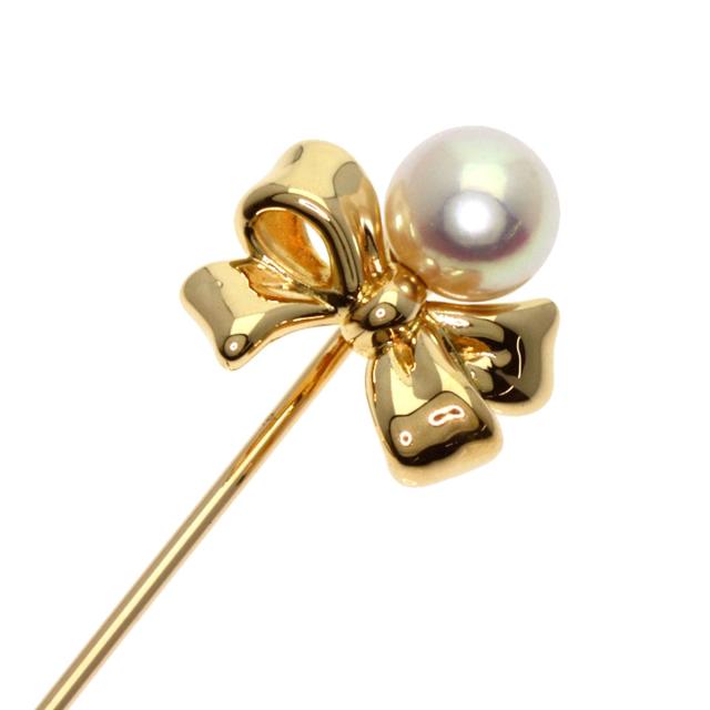 タサキ TASAKI 田崎真珠 ブローチ リボンモチーフ パール SV シルバー 中古 売り切り Y-69 美品 田崎真珠 パール リボン ブローチ シルバー 3P アコヤ⁄25-771S