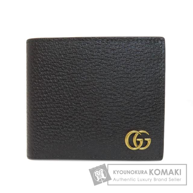 グッチ GUCCI 428725 GGマーモント 二つ折り財布（小銭入れあり） レザー レディース 中古