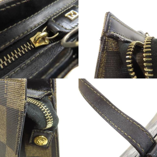 フェンディ FENDI 市松模様 2WAY ハンドバッグ PVC レディース 中古_7