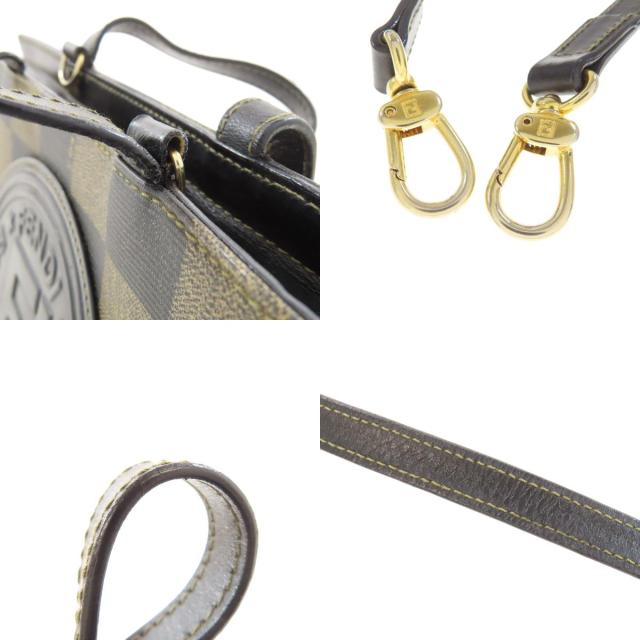 フェンディ FENDI 市松模様 2WAY ハンドバッグ PVC レディース 中古_8