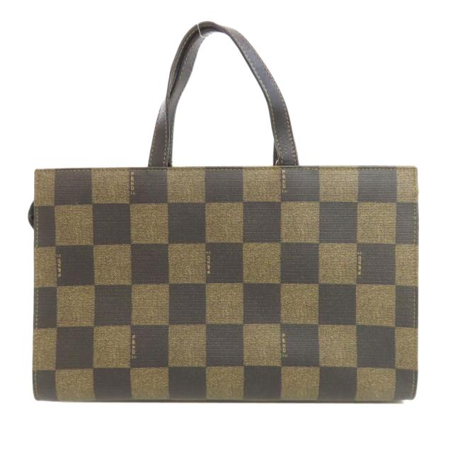 フェンディ FENDI 市松模様 2WAY ハンドバッグ PVC レディース 中古_2