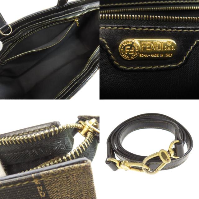 フェンディ FENDI 市松模様 2WAY ハンドバッグ PVC レディース 中古_5