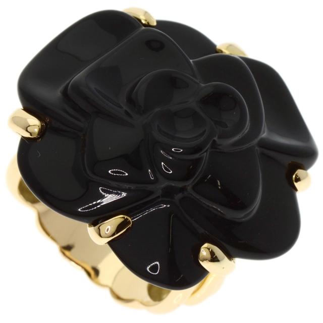 シャネル CHANEL  カメリア オニキス  リング・指輪 K18イエローゴールド レディース  中古_1