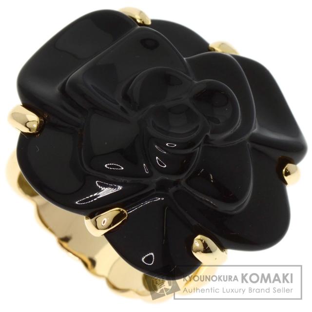 シャネル CHANEL  カメリア オニキス  リング・指輪 K18イエローゴールド レディース  中古