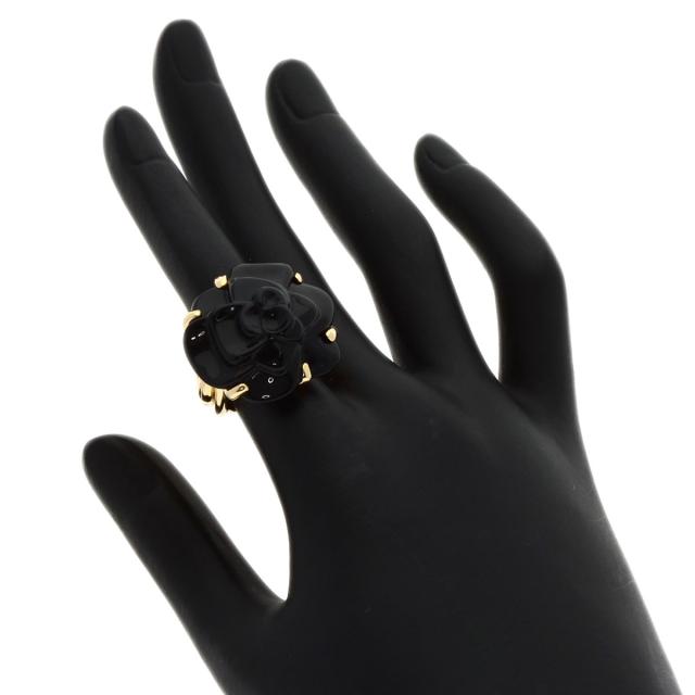シャネル CHANEL  カメリア オニキス  リング・指輪 K18イエローゴールド レディース  中古_7
