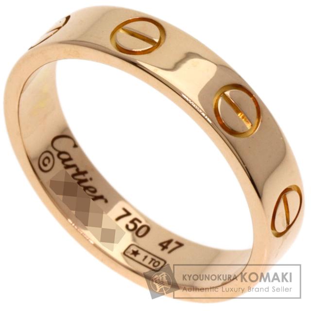 1円～ カルティエ K18WG リング ミニラブ 47号 SELBY 新品同様 カルティエ Cartier ミニラブ #47 ダイヤ 1P