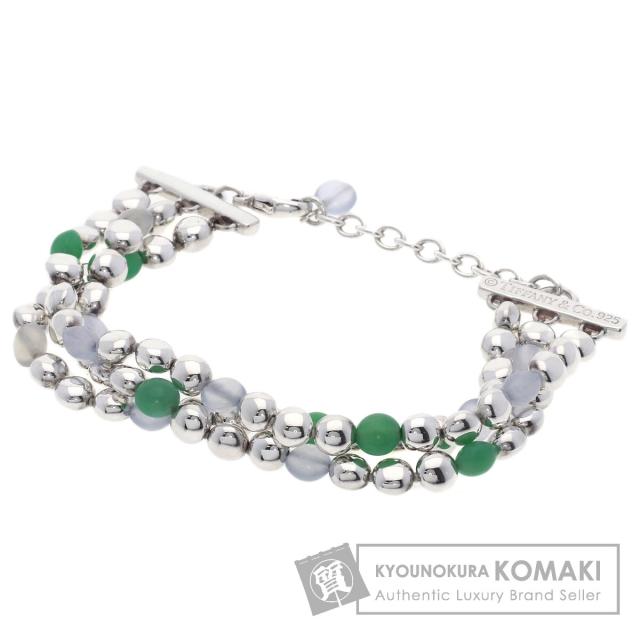 ティファニー TIFFANY&Co. 天然ストーン 3連 ブレスレット シルバー レディース 中古