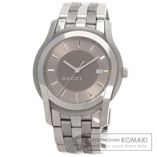 グッチ GUCCI 5500XL  ラウンドフェイス  腕時計 ステンレススチール SS   メンズ  中古