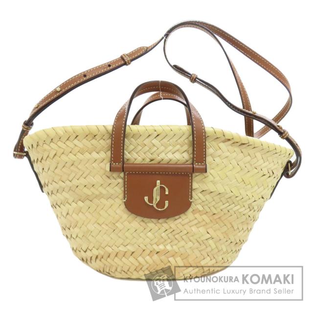ジミーチュウ Jimmy Choo  カゴバッグ 2WAY  ハンドバッグ ラフィア レディース  中古