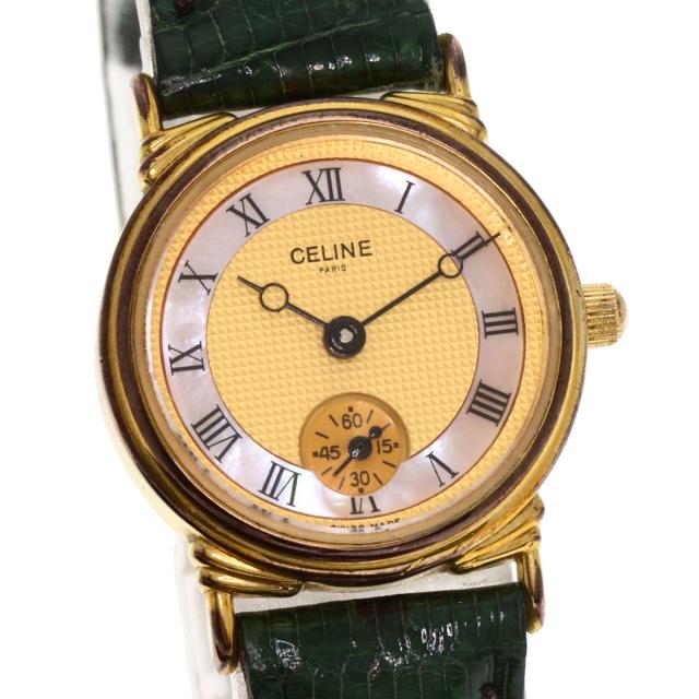 セリーヌ CELINE スモールセコンド 腕時計 GP 革 レディース