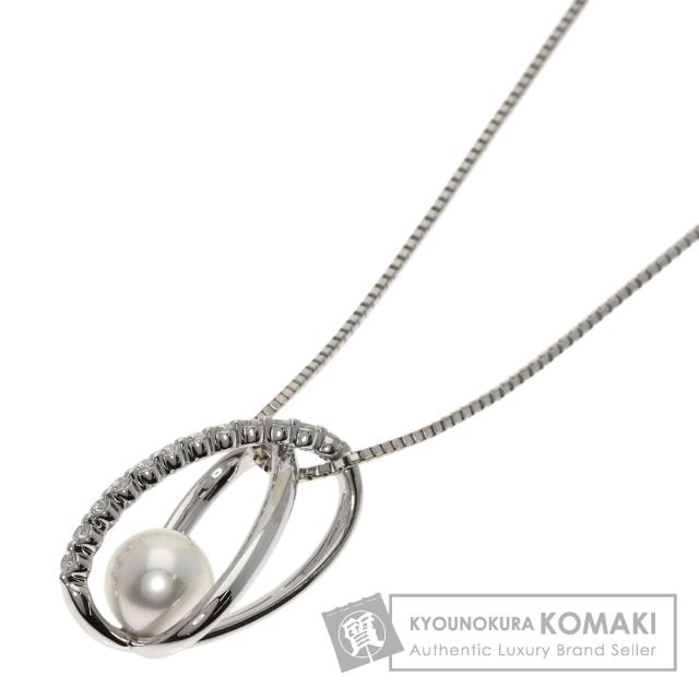 タサキ TASAKI  パール真珠 ダイヤモンド  ネックレス K18ホワイトゴールド レディース  中古