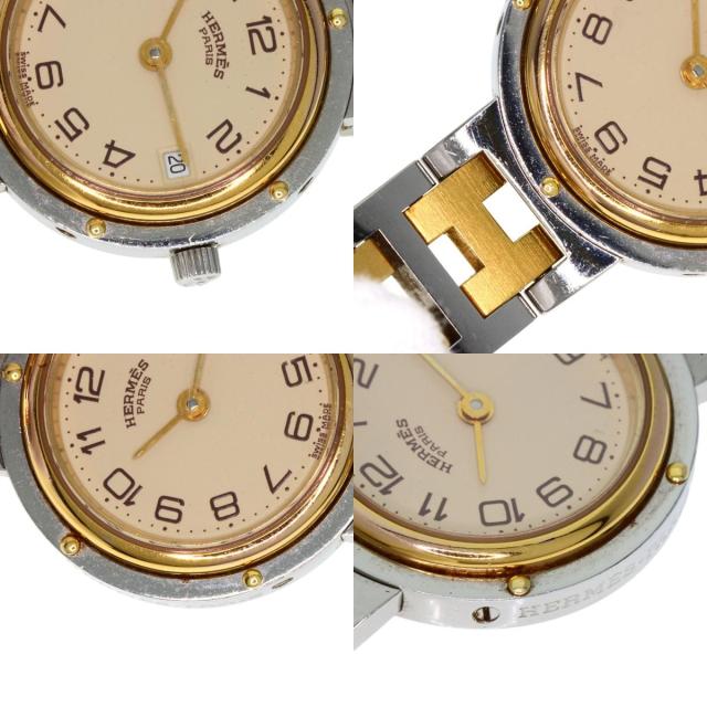 エルメス HERMES クリッパー 旧バックル 腕時計 ステンレススチール SSxGP レディース 中古_6