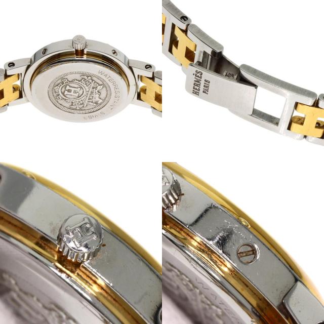 エルメス HERMES クリッパー 旧バックル 腕時計 ステンレススチール SSxGP レディース 中古_4