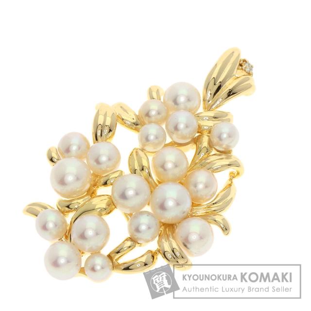 タサキ TASAKI パール真珠 ダイヤモンド ペンダントトップ K18イエローゴールド 中古