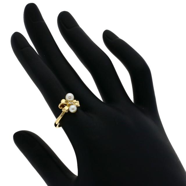 タサキ TASAKI リボン パール 真珠 ダイヤモンド リング・指輪 K18 