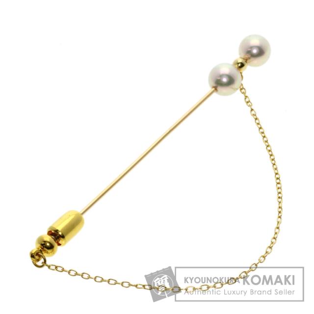 ミキモト MIKIMOTO パール 真珠 ブローチ K18イエローゴールド レディース 中古