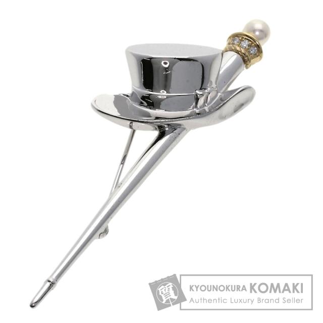 ミキモト MIKIMOTO アコヤ真珠 5.8-5.3mm ブローチ K18 YG