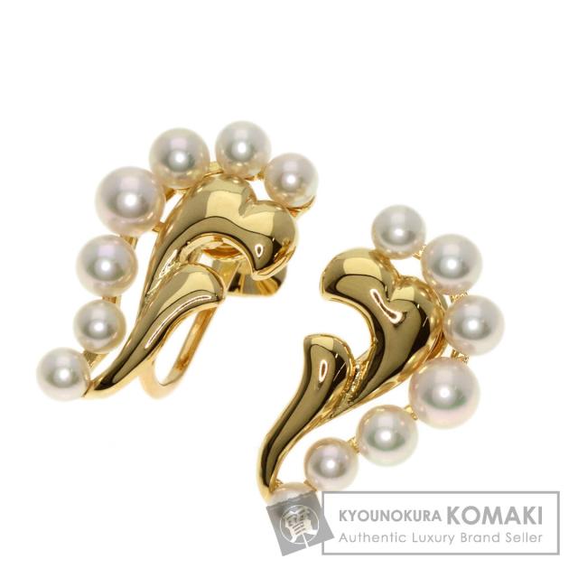 ミキモト MIKIMOTO リーフ アコヤパール 真珠 イヤリング K18イエローゴールド レディース 中古