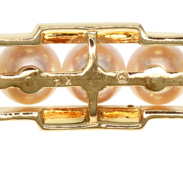 ミキモト MIKIMOTO パール 真珠 帯留め K14イエローゴールド