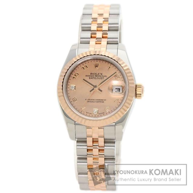 ロレックス ROLEX 179171N2BR デイトジャスト 2P ダイヤモンド ゴールドダスト 腕時計 中古