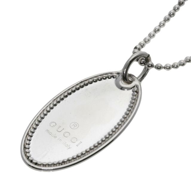 グッチ GUCCI ロゴプレート ネックレス シルバー レディース 中古 