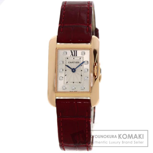 Cartier カルティエ タンクアングレーズSM K18 PG/革ベルト
