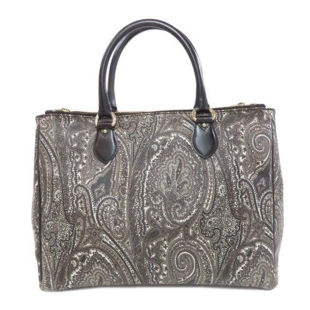 エトロ ETRO ペイズリー 2WAY ハンドバッグ PVC レディース 中古