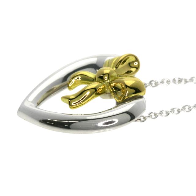 ティファニー ハート リボン モチーフ ネックレス シルバー ゴールド
