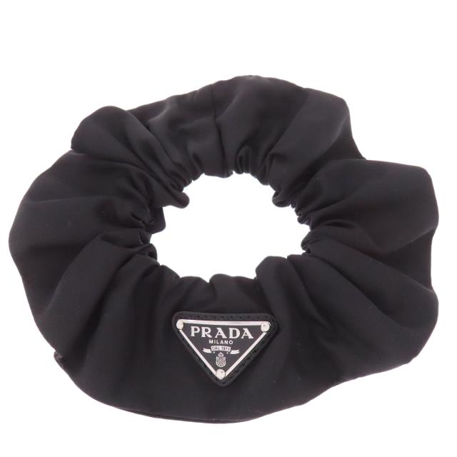 プラダ PRADA  シュシュ ロゴ金具  ヘアアクセサリー ナイロン素材 レディース  中古_1