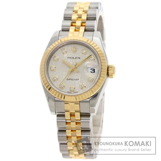 ロレックス ROLEX 179173G デイトジャスト 10P ダイヤモンド 腕時計 ステンレススチール 中古