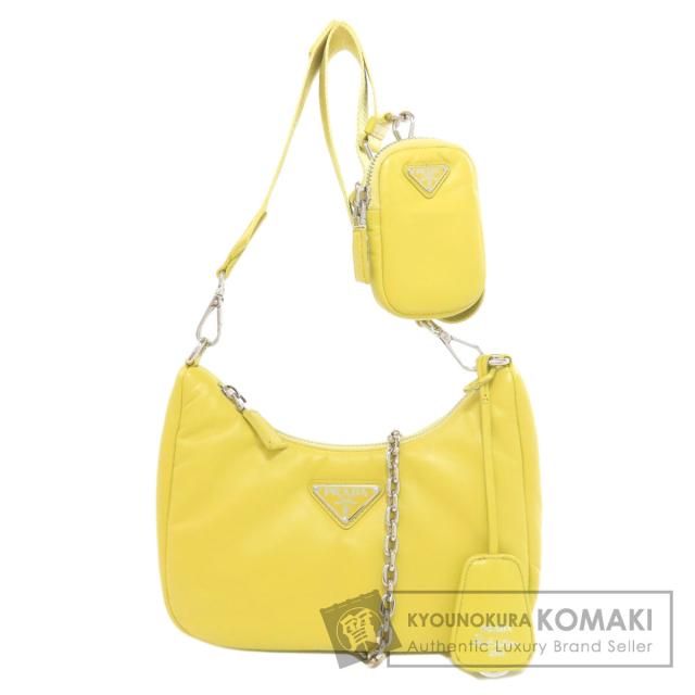 プラダ PRADA  ロゴ金具  ショルダーバッグ カーフ レディース  中古