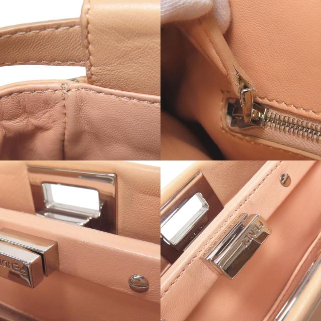 フェンディ FENDI ピーカブーミニ フラワー 2WAY ハンドバッグ カーフ レディース 中古_5