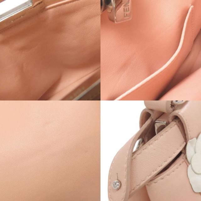 フェンディ FENDI ピーカブーミニ フラワー 2WAY ハンドバッグ カーフ レディース 中古_6