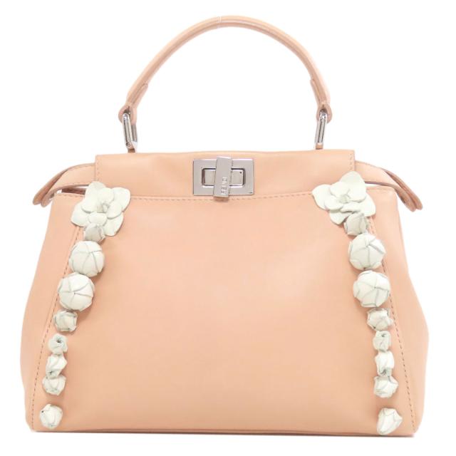 フェンディ FENDI ピーカブーミニ フラワー 2WAY ハンドバッグ カーフ レディース 中古_2